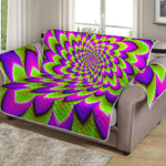 Green Expansion Moving Optical Illusion Loveseat Protector