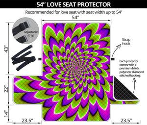 Green Expansion Moving Optical Illusion Loveseat Protector