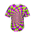 Green Expansion Moving Optical Illusion Men's Baseball Jersey