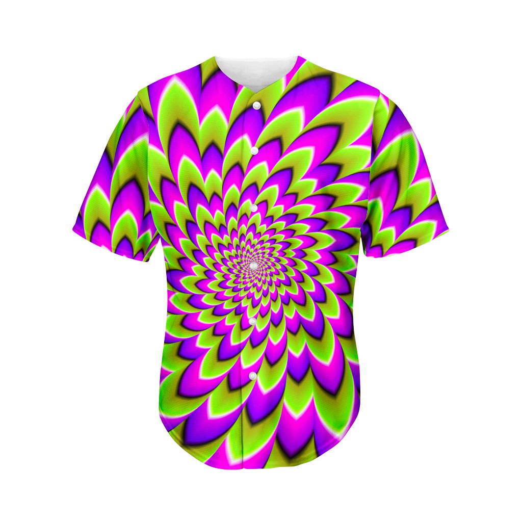 Green Expansion Moving Optical Illusion Men's Baseball Jersey