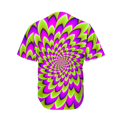 Green Expansion Moving Optical Illusion Men's Baseball Jersey