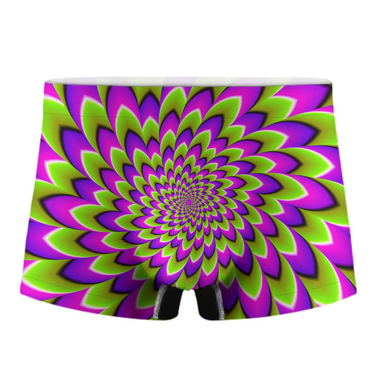 Green Expansion Moving Optical Illusion Men's Boxer Briefs
