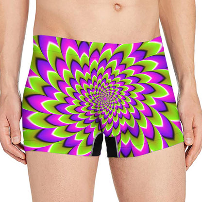 Green Expansion Moving Optical Illusion Men's Boxer Briefs