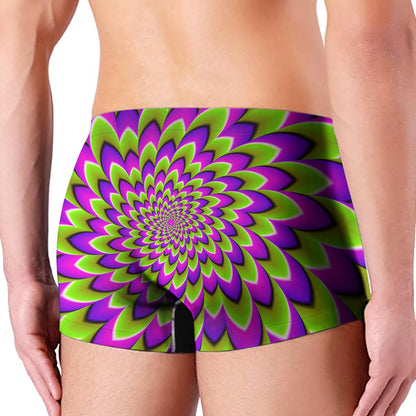 Green Expansion Moving Optical Illusion Men's Boxer Briefs