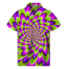 Green Expansion Moving Optical Illusion Men's Short Sleeve Shirt