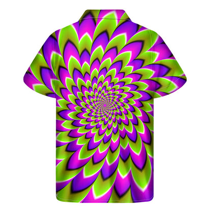 Green Expansion Moving Optical Illusion Men's Short Sleeve Shirt