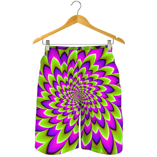 Green Expansion Moving Optical Illusion Men's Shorts