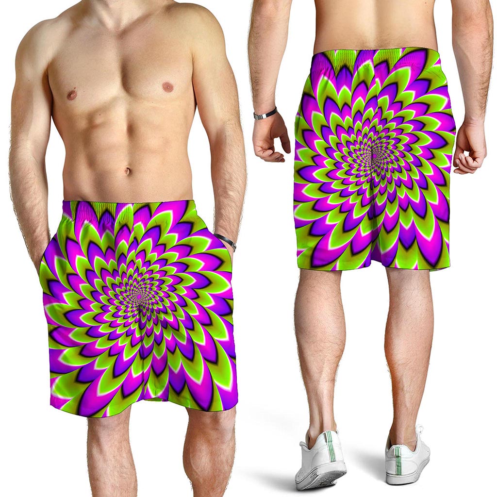 Green Expansion Moving Optical Illusion Men's Shorts