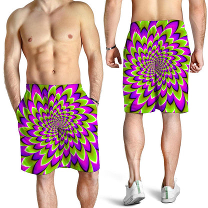 Green Expansion Moving Optical Illusion Men's Shorts