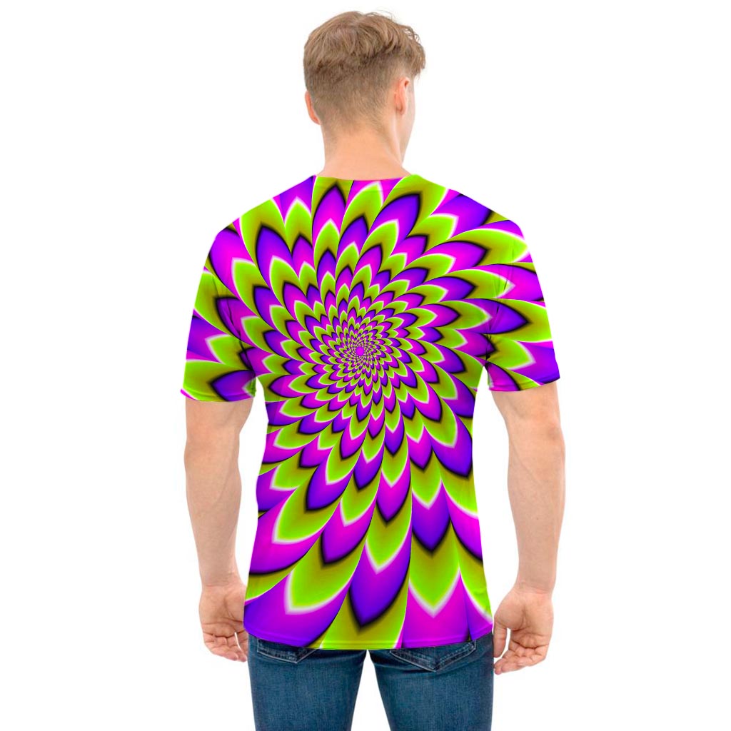 Green Expansion Moving Optical Illusion Men's T-Shirt