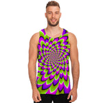 Green Expansion Moving Optical Illusion Men's Tank Top