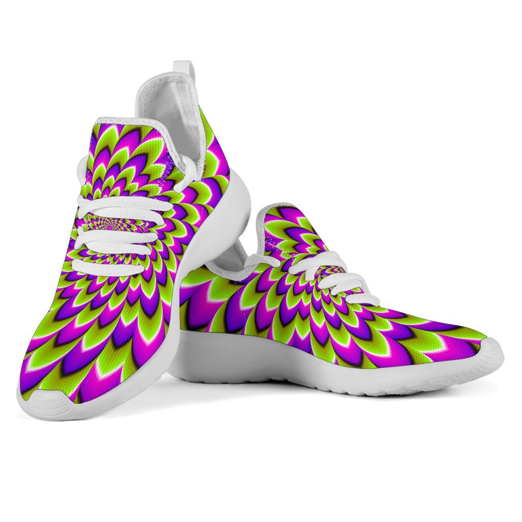 Green Expansion Moving Optical Illusion Mesh Knit Shoes GearFrost