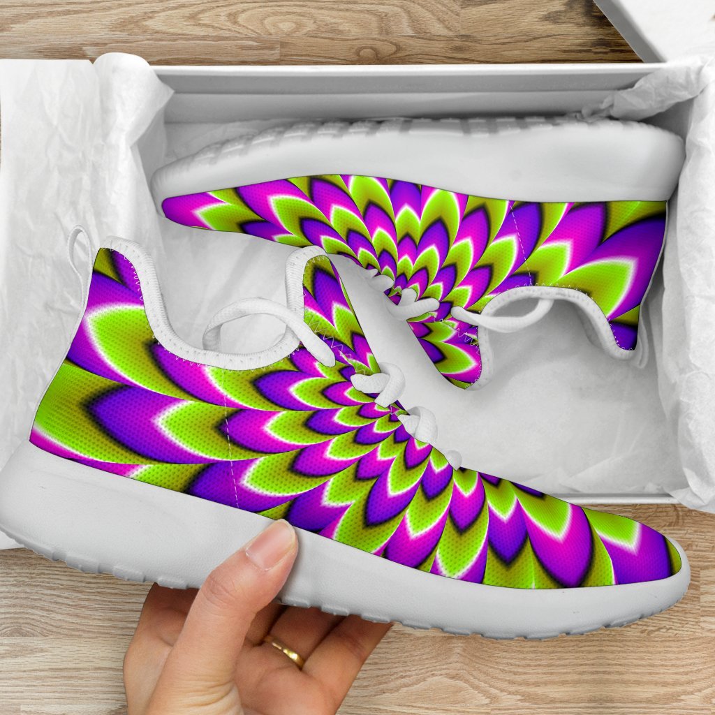 Green Expansion Moving Optical Illusion Mesh Knit Shoes GearFrost