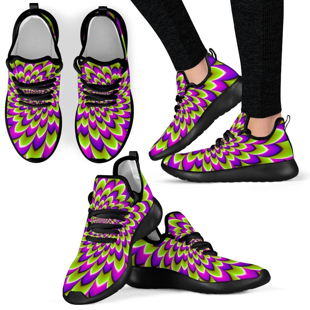 Green Expansion Moving Optical Illusion Mesh Knit Shoes GearFrost