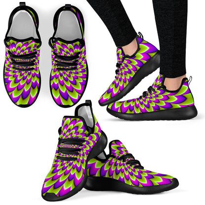 Green Expansion Moving Optical Illusion Mesh Knit Shoes GearFrost