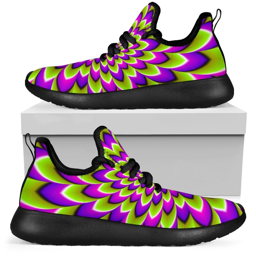 Green Expansion Moving Optical Illusion Mesh Knit Shoes GearFrost