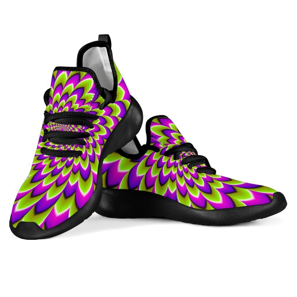 Green Expansion Moving Optical Illusion Mesh Knit Shoes GearFrost
