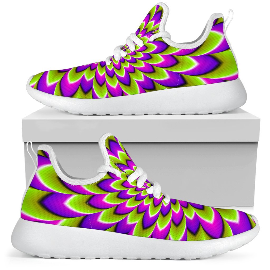 Green Expansion Moving Optical Illusion Mesh Knit Shoes GearFrost