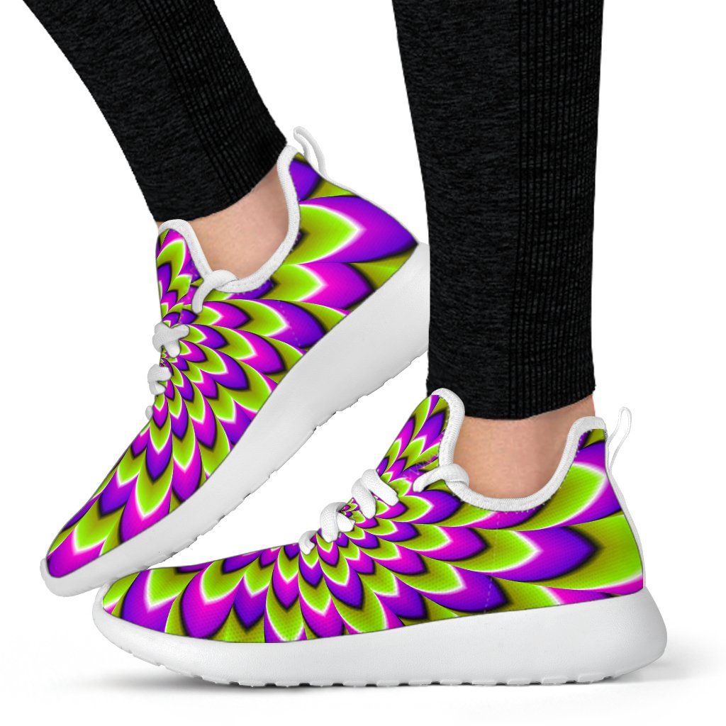 Green Expansion Moving Optical Illusion Mesh Knit Shoes GearFrost