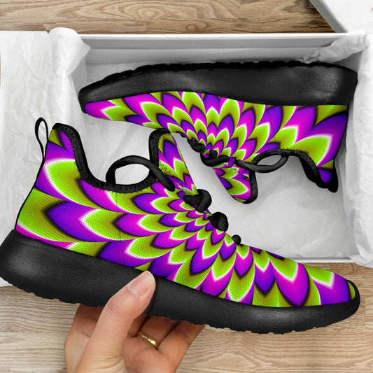Green Expansion Moving Optical Illusion Mesh Knit Shoes GearFrost