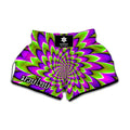 Green Expansion Moving Optical Illusion Muay Thai Boxing Shorts