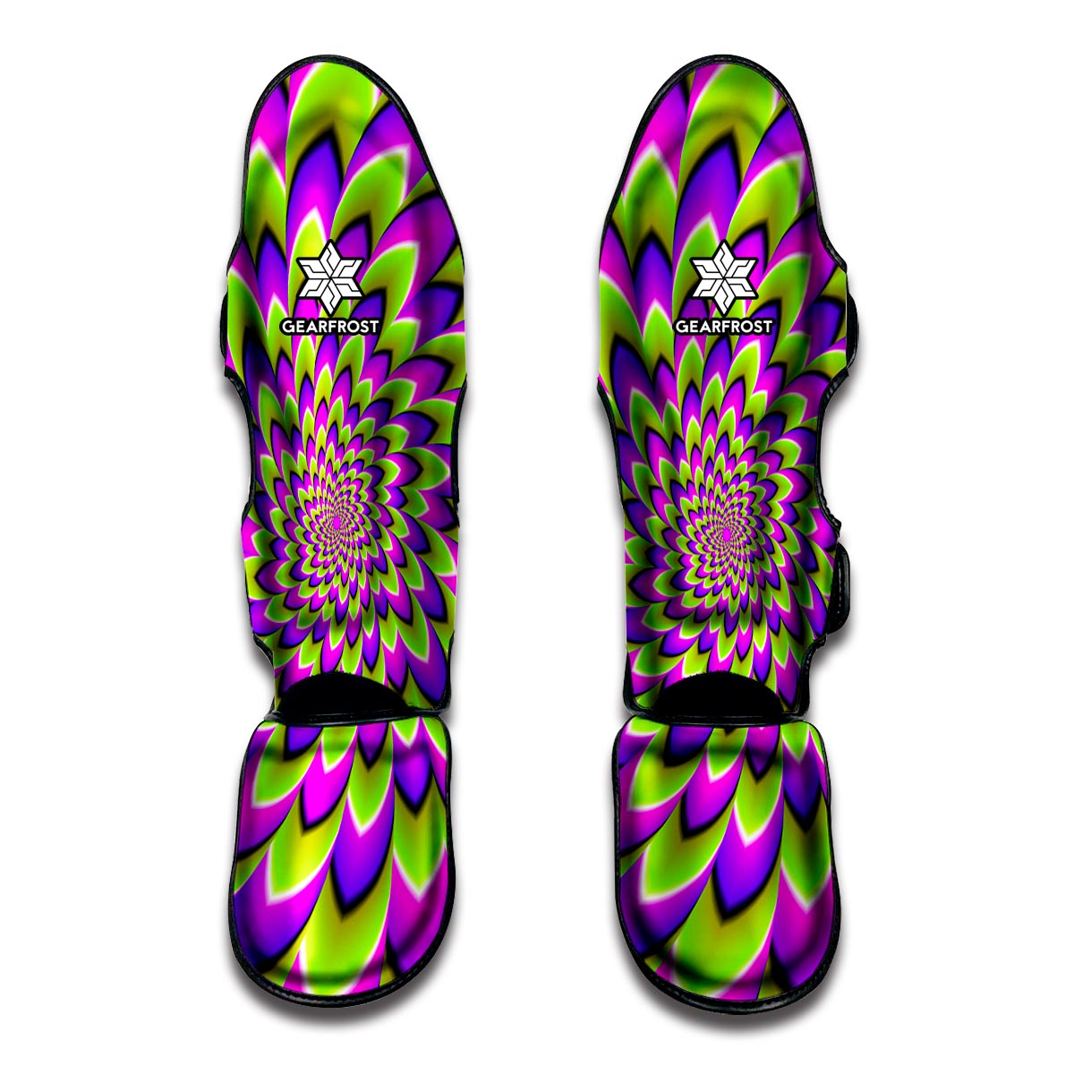 Green Expansion Moving Optical Illusion Muay Thai Shin Guard