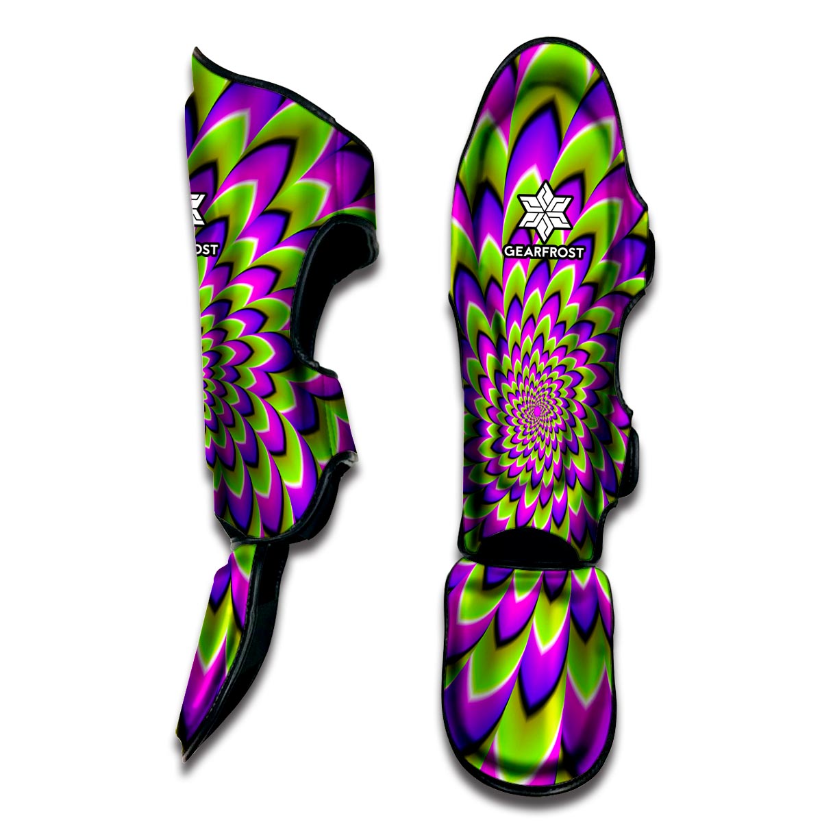 Green Expansion Moving Optical Illusion Muay Thai Shin Guard