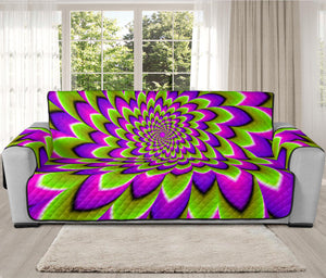 Green Expansion Moving Optical Illusion Oversized Sofa Protector