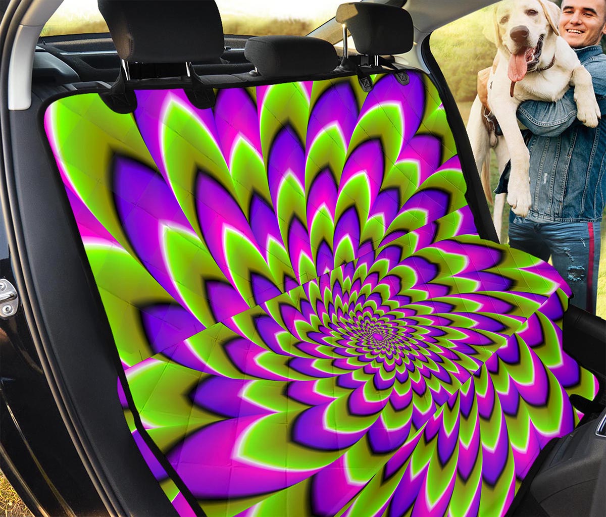 Green Expansion Moving Optical Illusion Pet Car Back Seat Cover