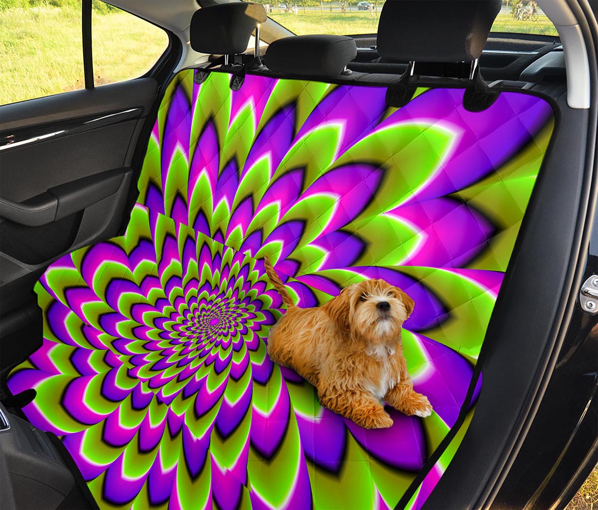 Green Expansion Moving Optical Illusion Pet Car Back Seat Cover