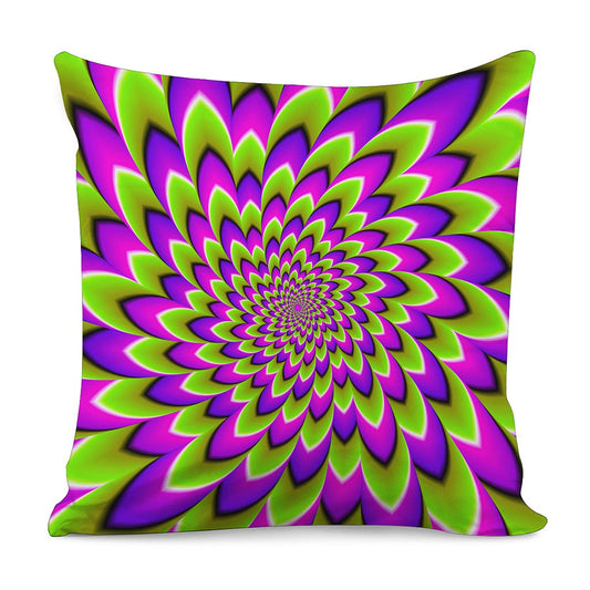 Green Expansion Moving Optical Illusion Pillow Cover
