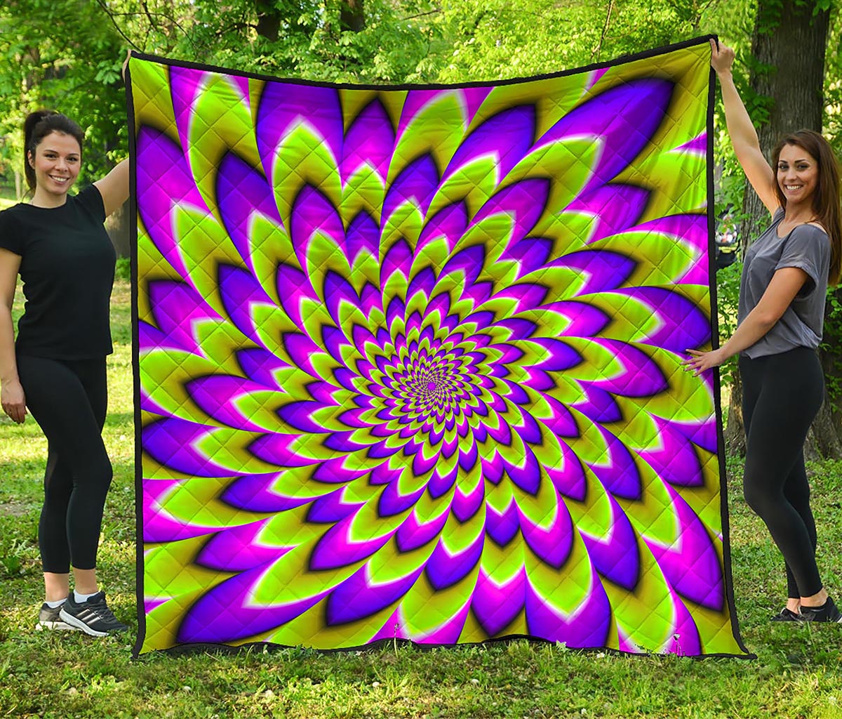 Green Expansion Moving Optical Illusion Quilt