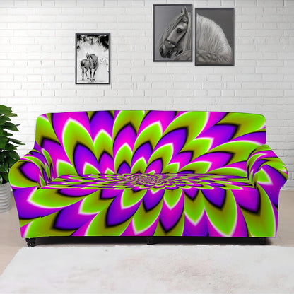 Green Expansion Moving Optical Illusion Sofa Cover