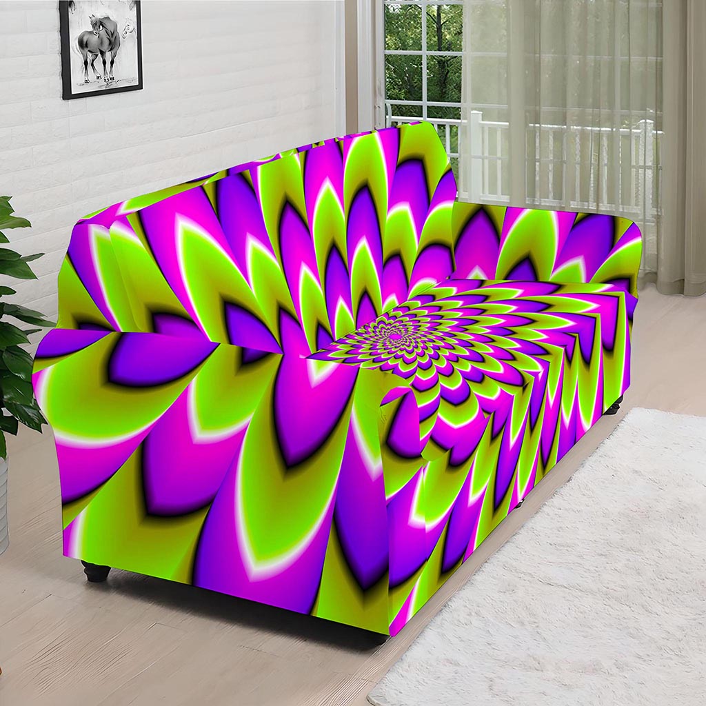 Green Expansion Moving Optical Illusion Sofa Cover