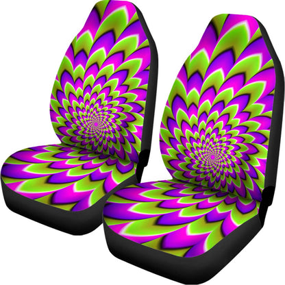 Green Expansion Moving Optical Illusion Universal Fit Car Seat Covers