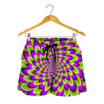 Green Expansion Moving Optical Illusion Women's Shorts