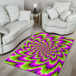 Green Explosion Moving Optical Illusion Area Rug GearFrost