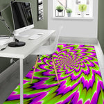 Green Explosion Moving Optical Illusion Area Rug GearFrost