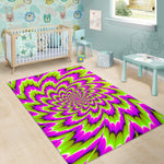 Green Explosion Moving Optical Illusion Area Rug GearFrost