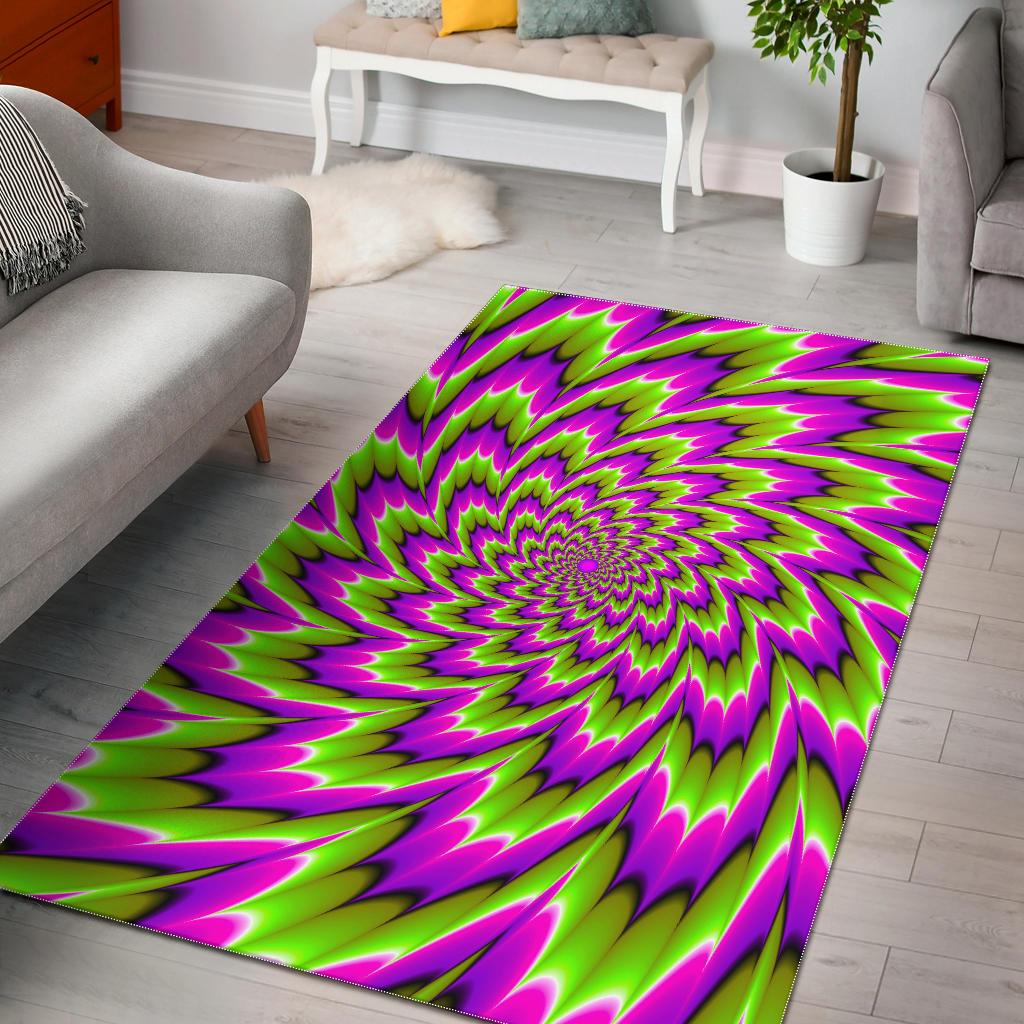 Green Explosion Moving Optical Illusion Area Rug GearFrost