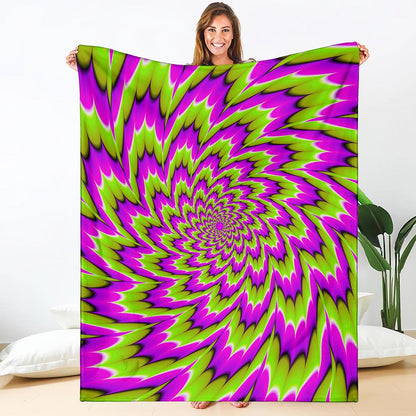 Green Explosion Moving Optical Illusion Blanket