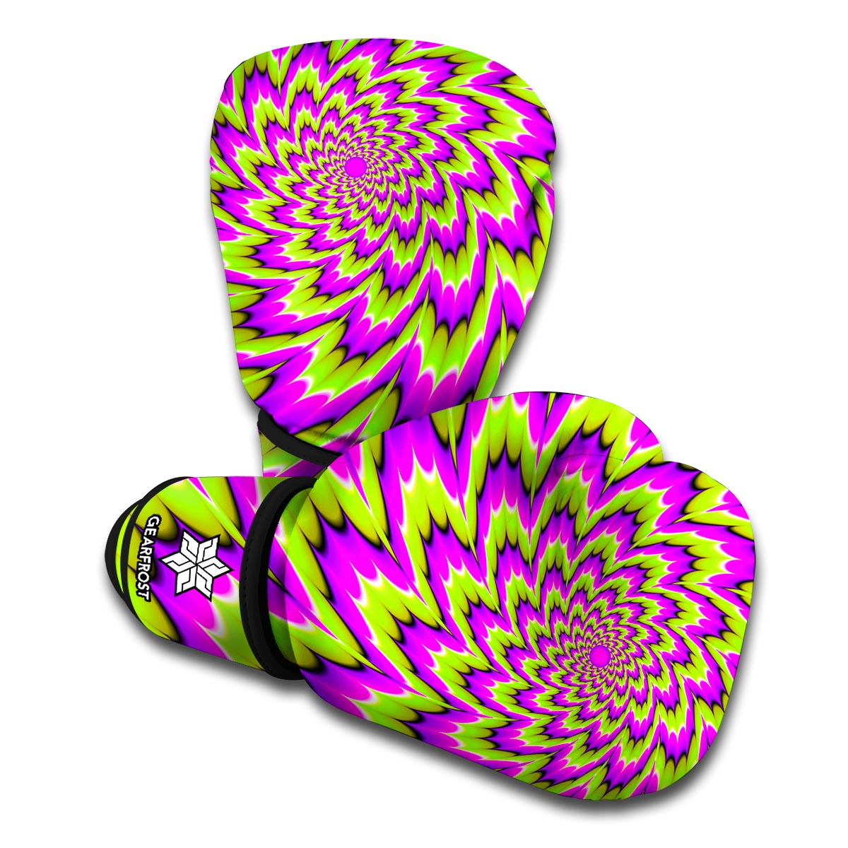 Green Explosion Moving Optical Illusion Boxing Gloves
