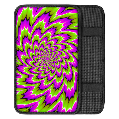 Green Explosion Moving Optical Illusion Car Center Console Cover