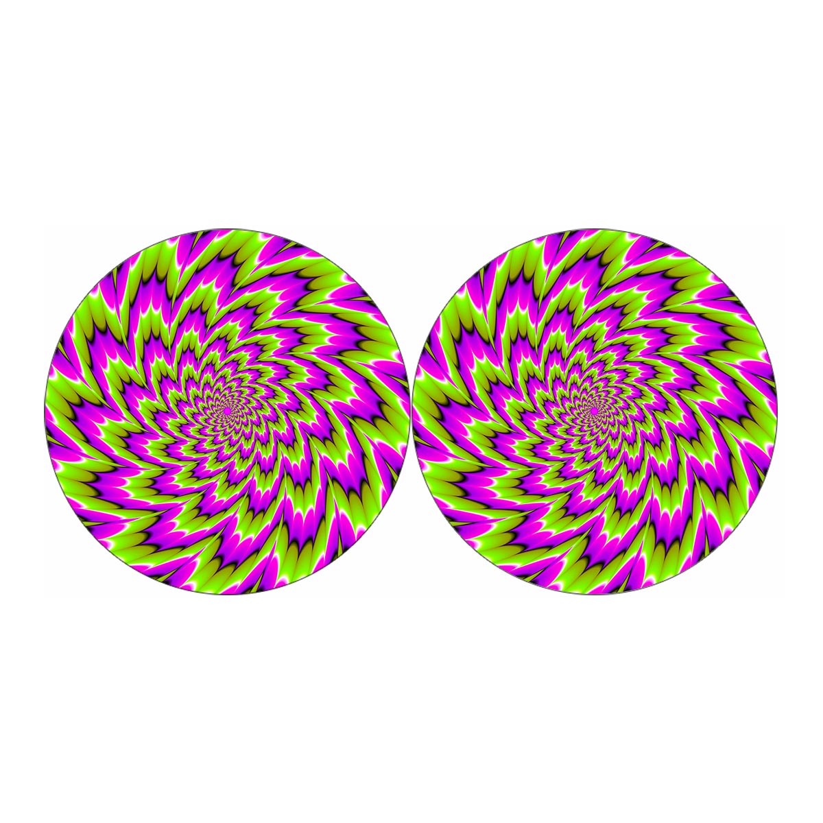 Green Explosion Moving Optical Illusion Car Coasters
