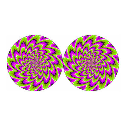 Green Explosion Moving Optical Illusion Car Coasters