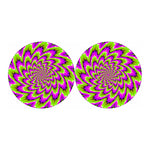 Green Explosion Moving Optical Illusion Car Coasters