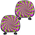 Green Explosion Moving Optical Illusion Car Headrest Covers