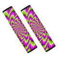Green Explosion Moving Optical Illusion Car Seat Belt Covers