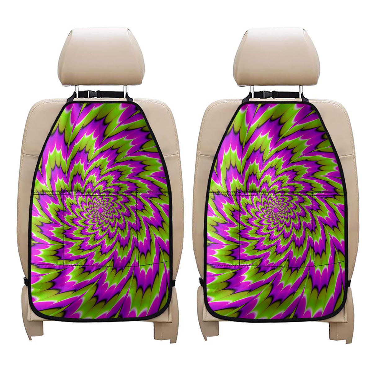 Green Explosion Moving Optical Illusion Car Seat Organizers