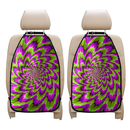 Green Explosion Moving Optical Illusion Car Seat Organizers